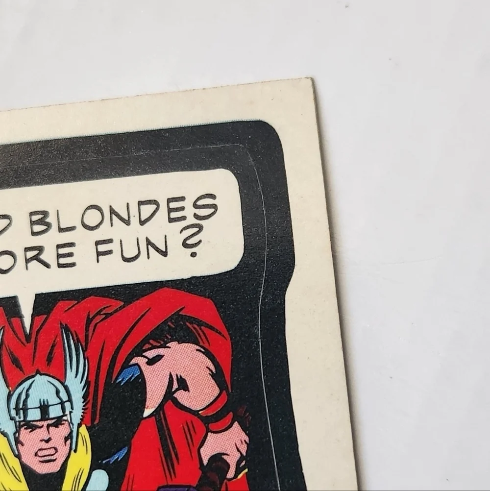 🔨RARE Tan Back Vintage 1973 Wacky Packages - Thor Sticker (Topps) ⚡🔨